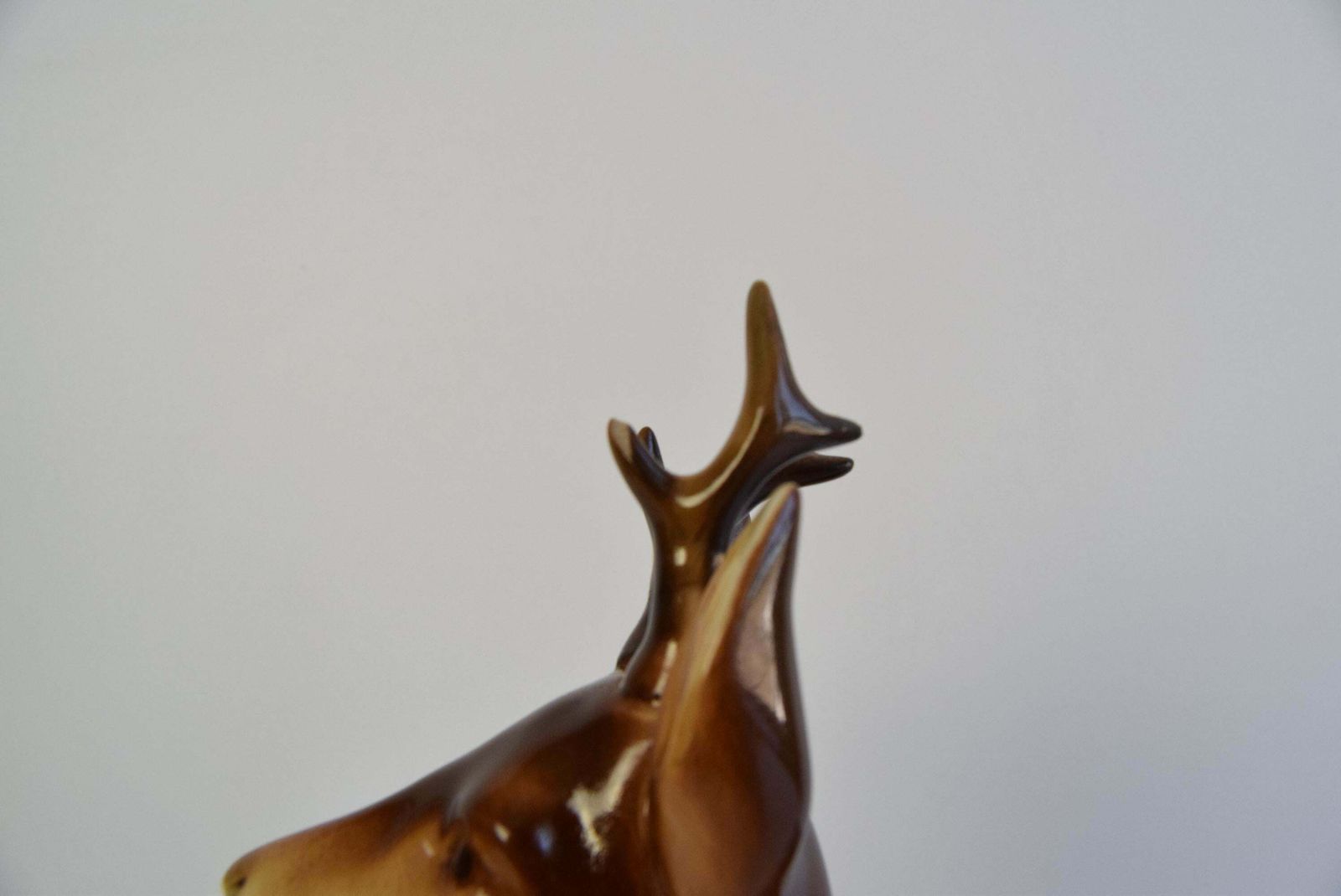 454.0 Porcelain Deer And Doe Sculpture By Royal Dux, Circa 1950's. photo