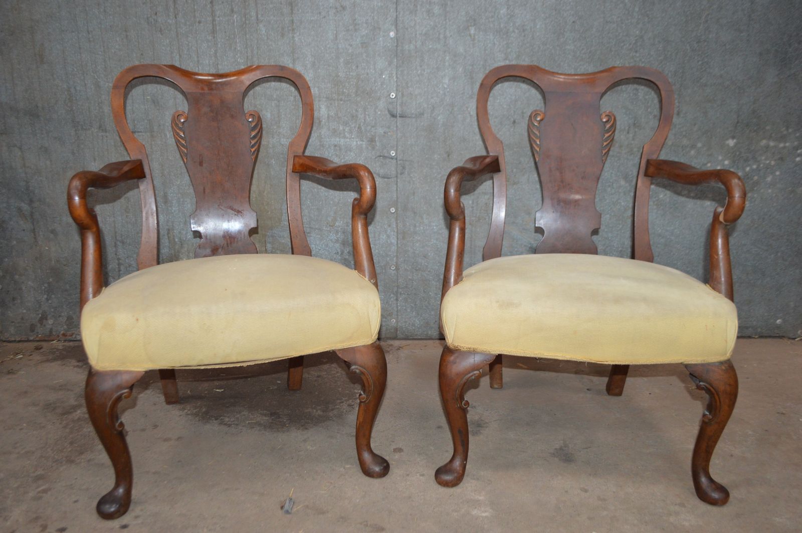 Pr Of Burr Walnut Nursery Chairs
