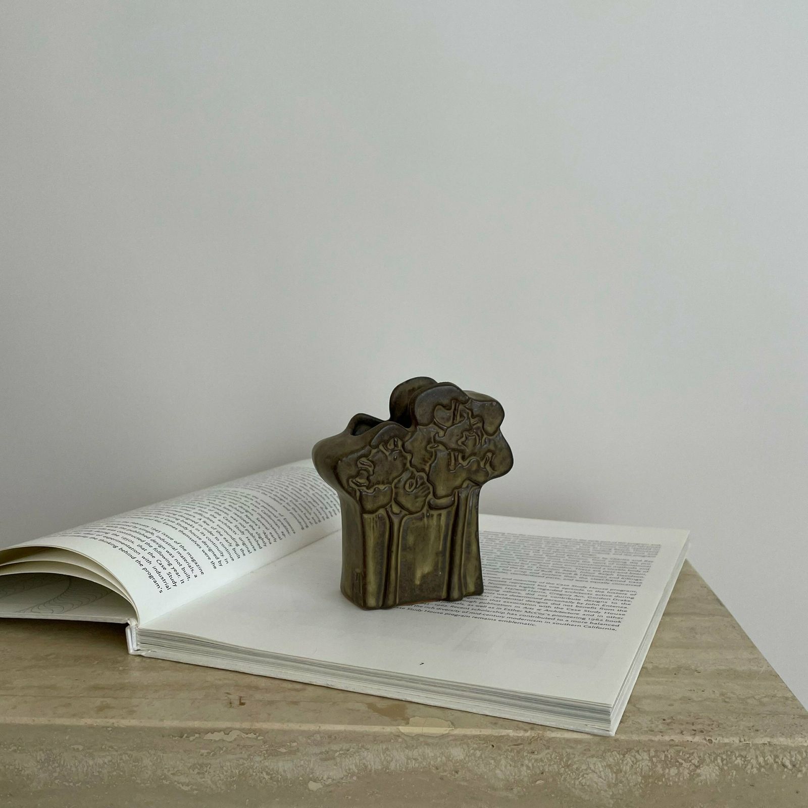 Mid Century Charmouth Pottery Tree Shaped Stoneware Bud Vase photo vinterior