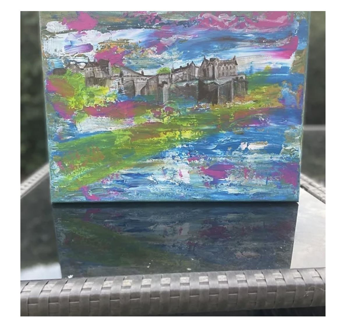 Original Canvas, Artist Catherine Mackie, 2022, Edinburgh Castle photo Art