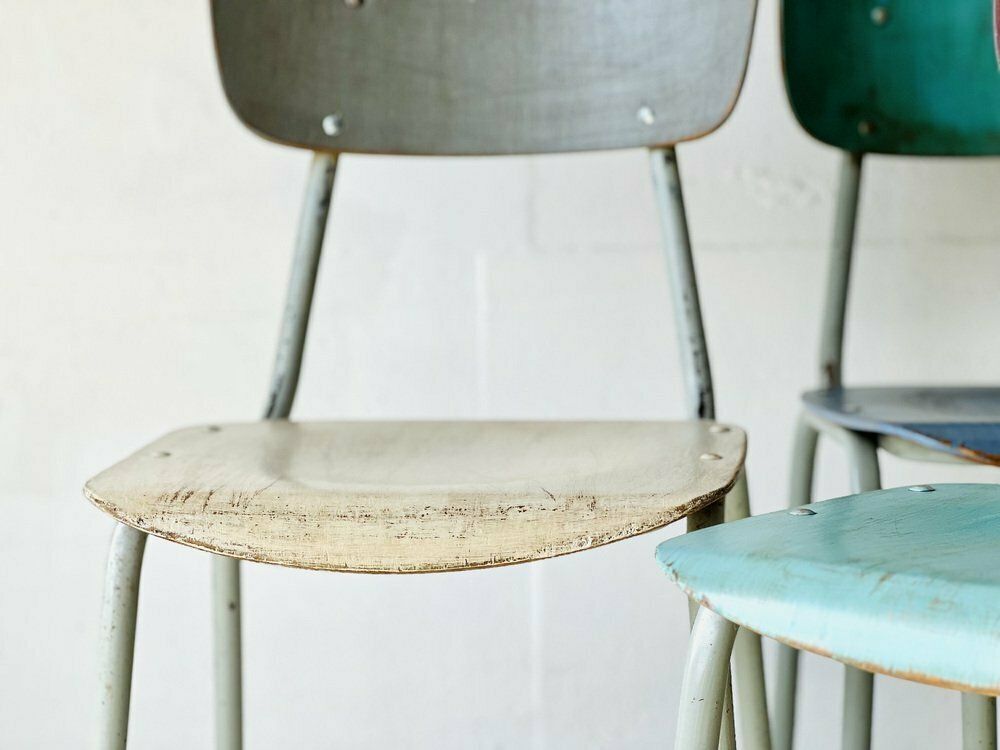 photo vinterior Vintage Schoolstoelen, Set Van 4