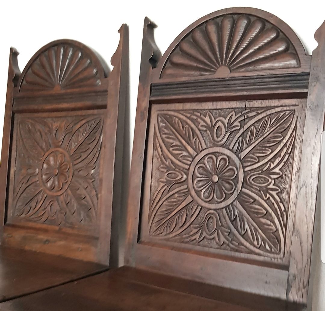 A Pair Of 16th Century Carved Oak Hall Chairs. photo 1600.0