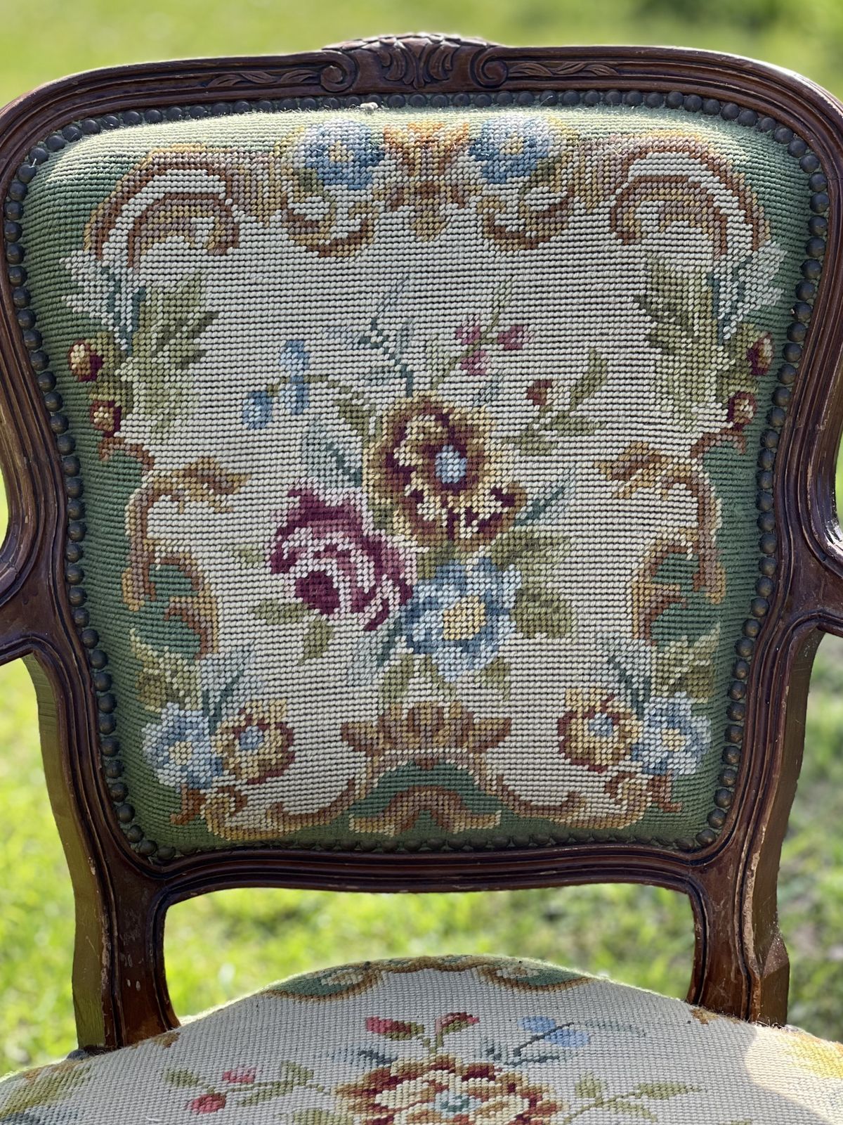 French Tapestry Chair With Arms photo 170.0