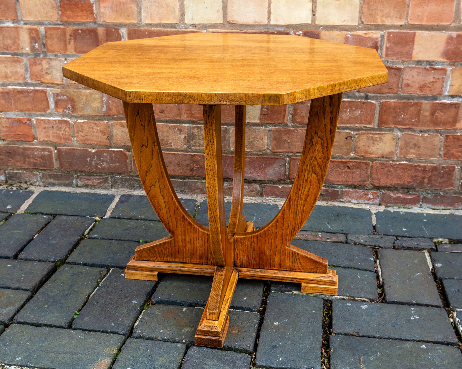 Art Deco Coffee Table Oak Octagonal 1930s R.Ustic Arts And Crafts S.Ide T.Able L.Amp T.Able Cotswold School Tiger Oak Golden Oak V.Intage A.Ntique photo Furniture