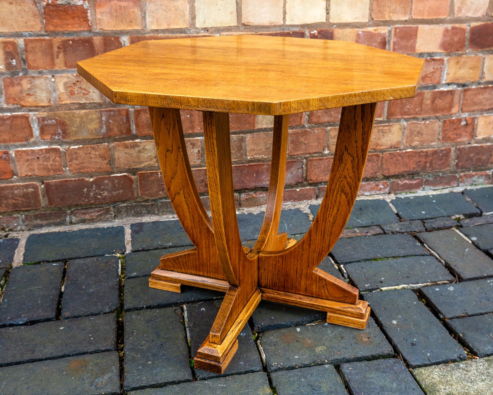 Art Deco Coffee Table Oak Octagonal 1930s R.Ustic Arts And Crafts S.Ide T.Able L.Amp T.Able Cotswold School Tiger Oak Golden Oak V.Intage A.Ntique photo vinterior