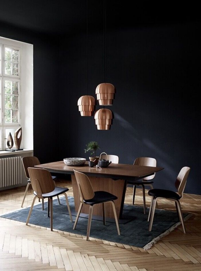Boconcept Aarhus Dining Chairs Walnut & Black Leather Set Of Four photo for sale