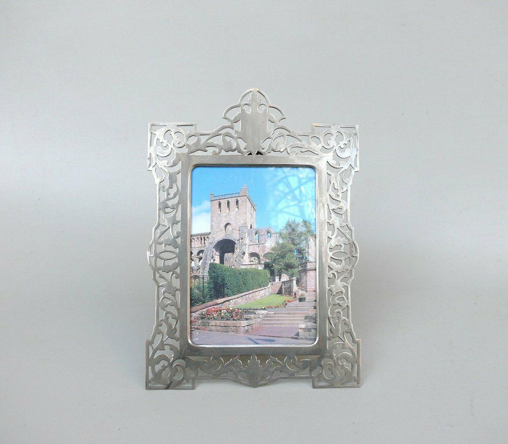photo for sale Antique Biedermeier Nickel Plated Picture Frames, Set Of 2