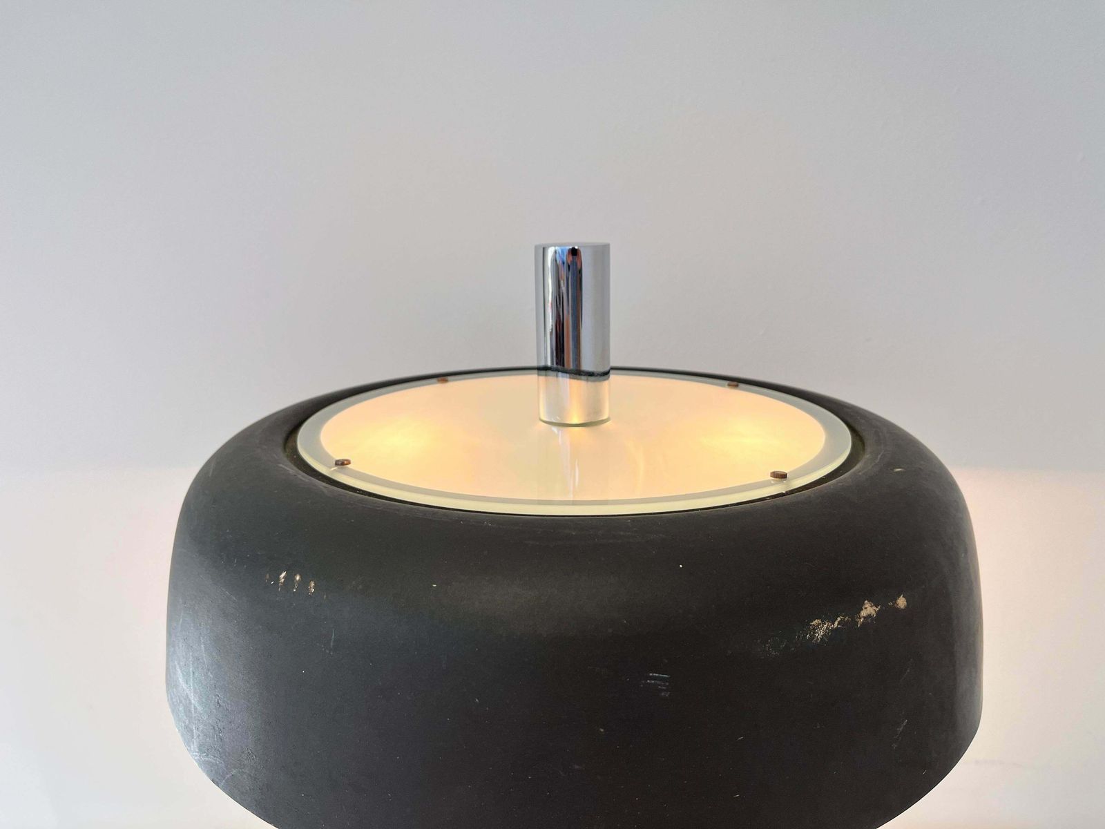 Big Design Extra Large Midcentury Mushroom Table Lamp By Hillebrand, 1970s photo vintage
