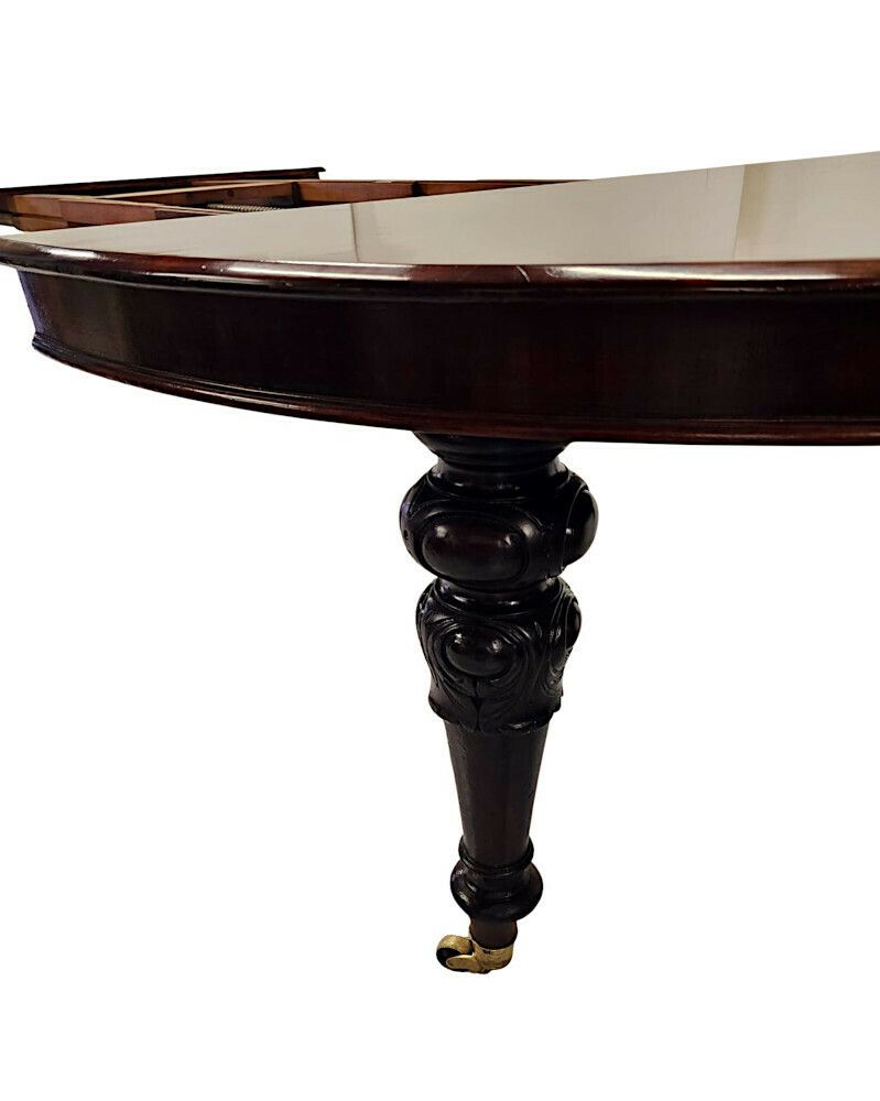 photo for sale A Very Rare And Fine Irish 19th Century Four Leaf Extending Dining Table In The Manner Of Strahan Of Dublin