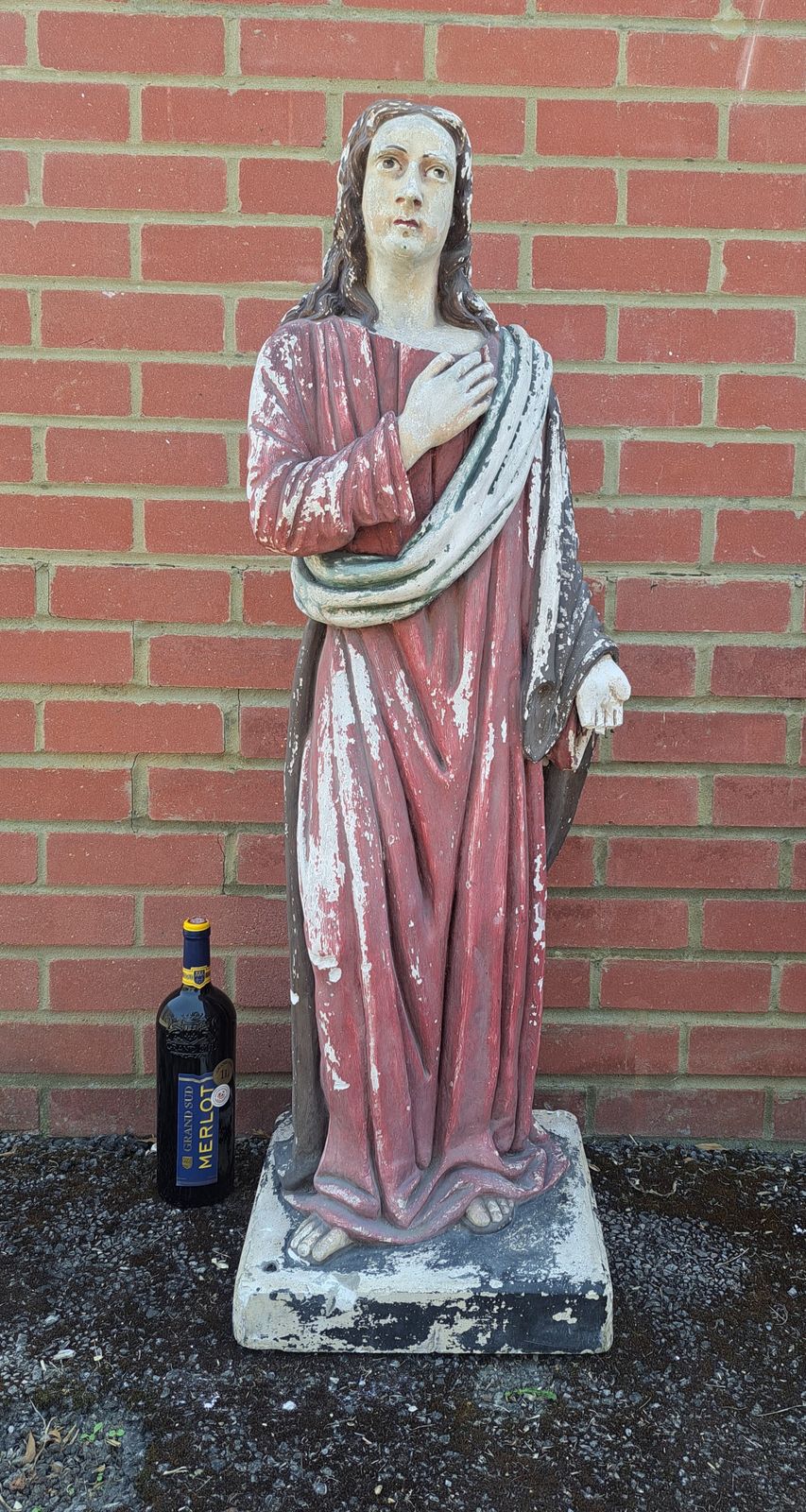 French 19th Century Statue Of The Sacred Heart