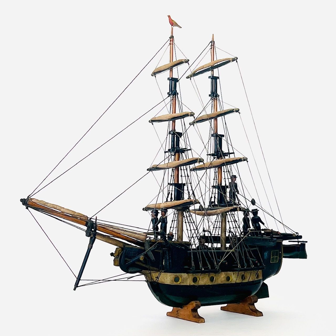 Folk Art Frigate, 1800s, Antique
