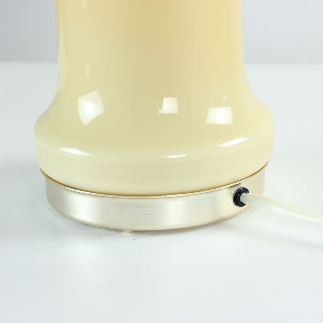 photo for sale Unique Beige Opaline Glass Table Lamp By Ivan Jakes, Czechoslovakia 1960s
