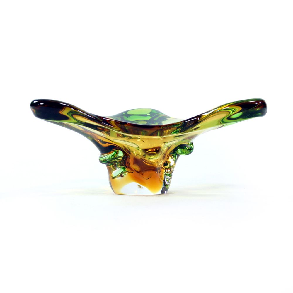 photo furniture Unique Art Glass Bowl By Frantisek Zemek For Glass Factory Mstisov, Czechoslovakia