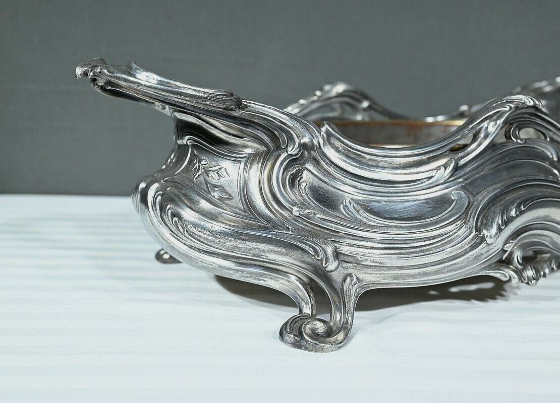 Silvered Bronze Planter, Victor Saglier, Art Nouveau – Late 19th Century photo buy