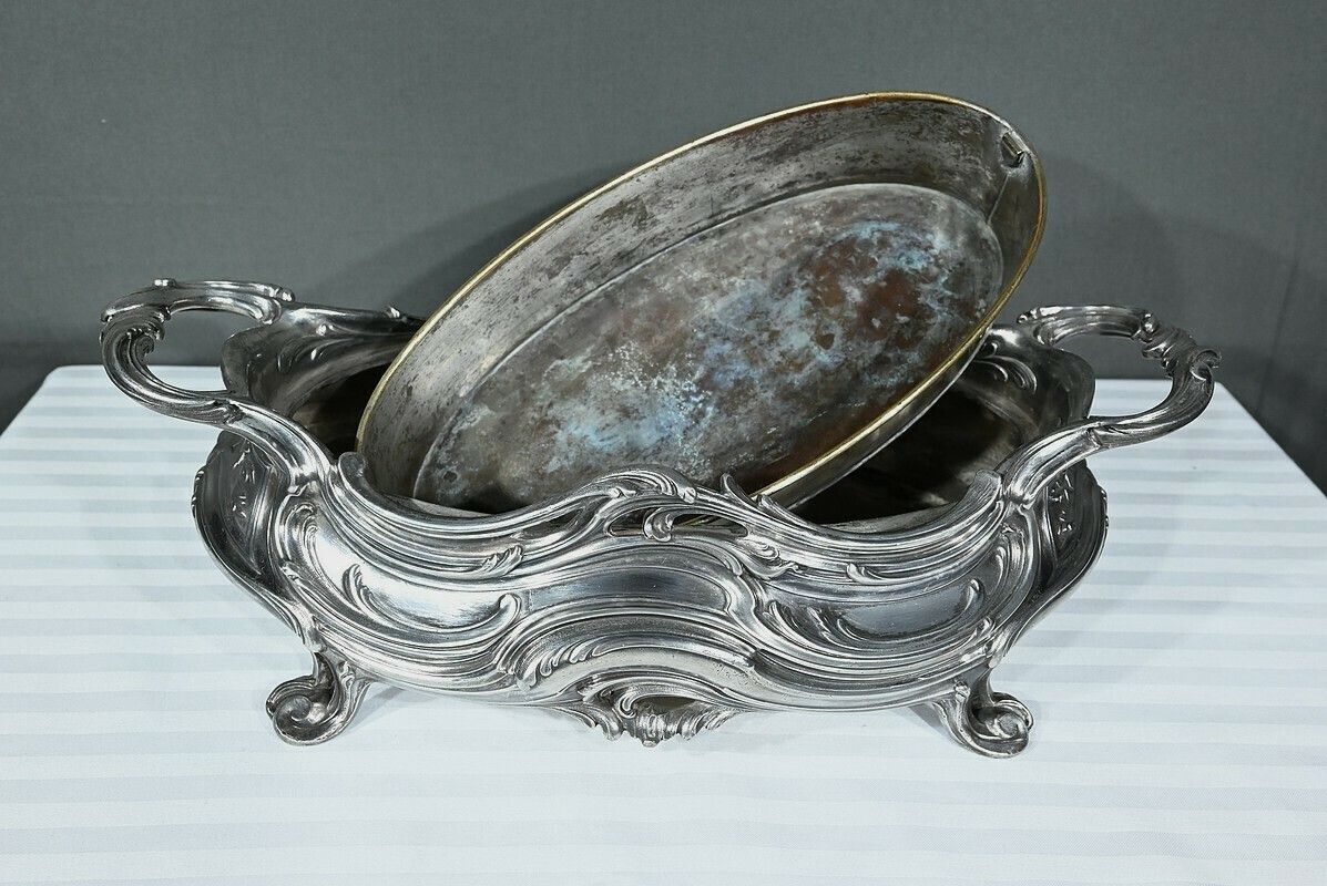 photo vinterior Silvered Bronze Planter, Victor Saglier, Art Nouveau – Late 19th Century