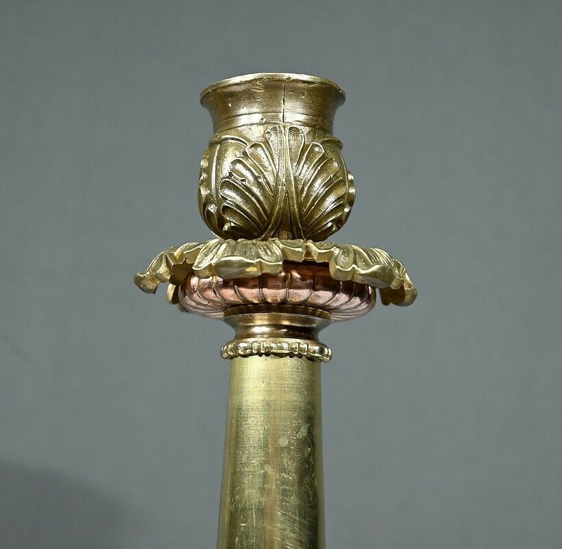 Pair Of Bronze Candlesticks, Restoration Period – Early 19th Century photo buy