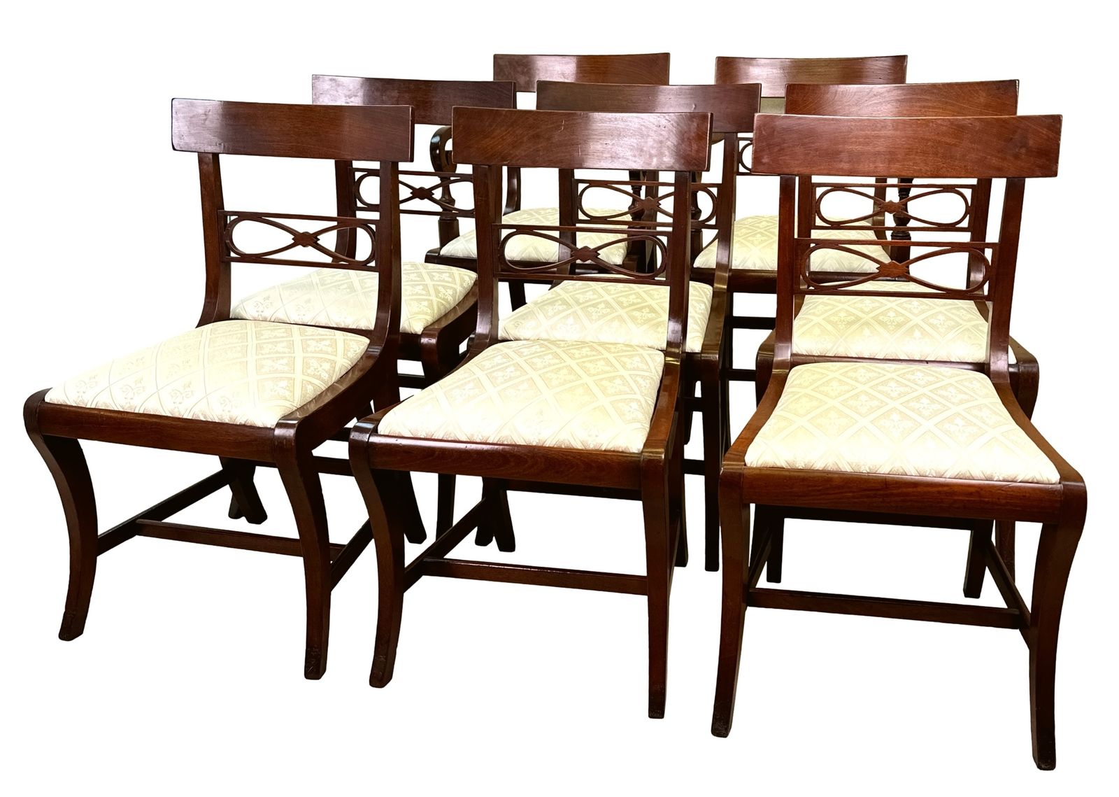 Set Of Eight Georgian Mahogany Dining Chairs (England, Circa 1815) photo 6500.0