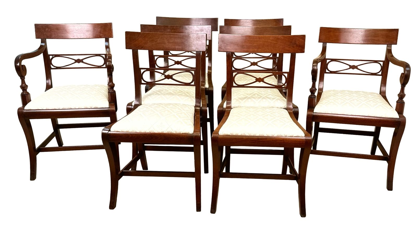 Furniture Set Of Eight Georgian Mahogany Dining Chairs (England, Circa 1815) photo