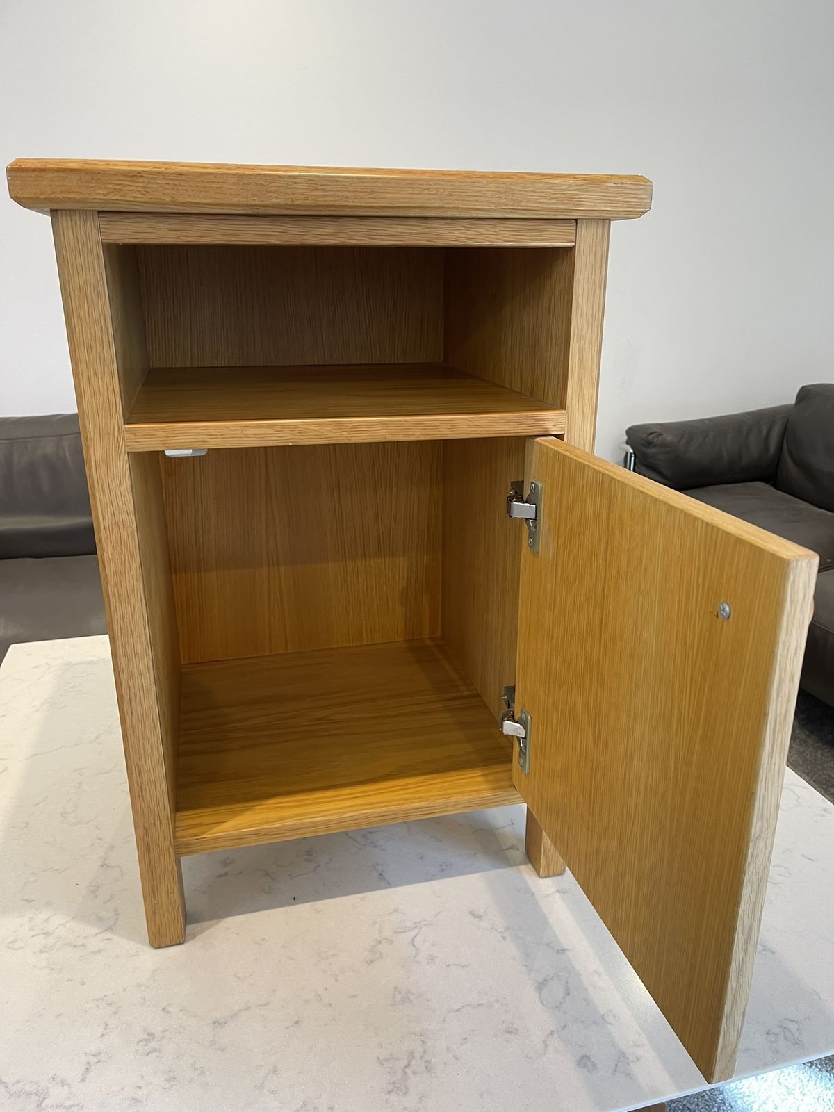 Oak Bedside Cabinet With Oak Veneer Panels And Solid Oak Lipping, Legs And Frame photo furniture