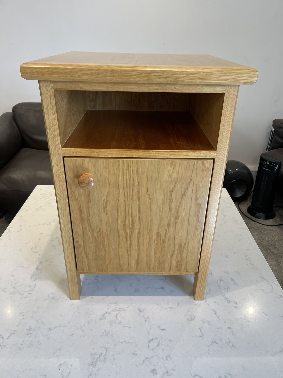 Oak Bedside Cabinet With Oak Veneer Panels And Solid Oak Lipping, Legs And Frame photo furniture