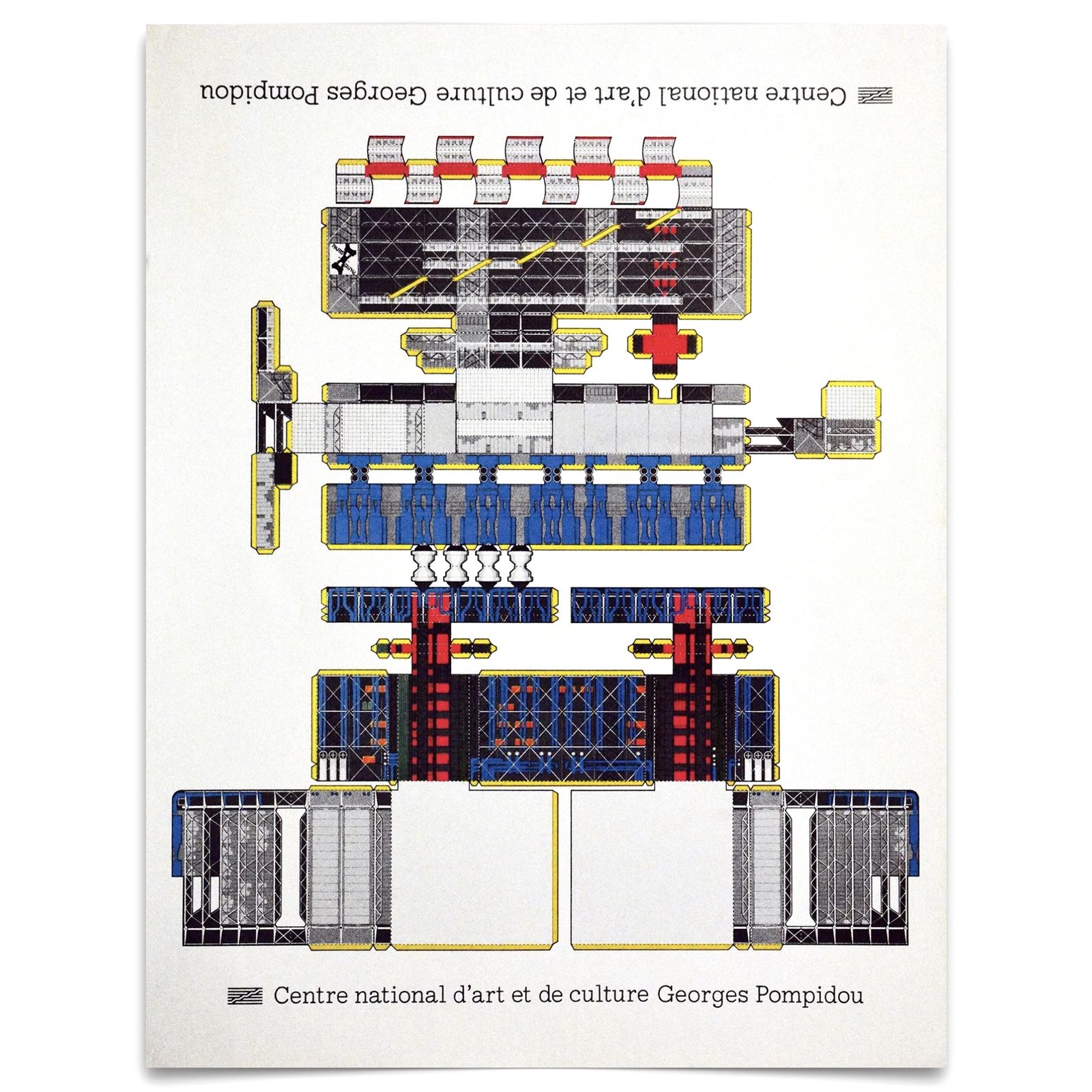 Vincent B. C, Georges Pompidou Center Poster, January 1977 photo furniture