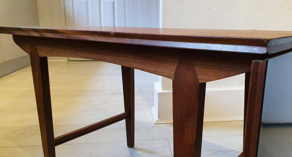 Retro Vanson Teak And Black Melamine Formica Coffee Table, Designed By Peter Hayworth photo vintage