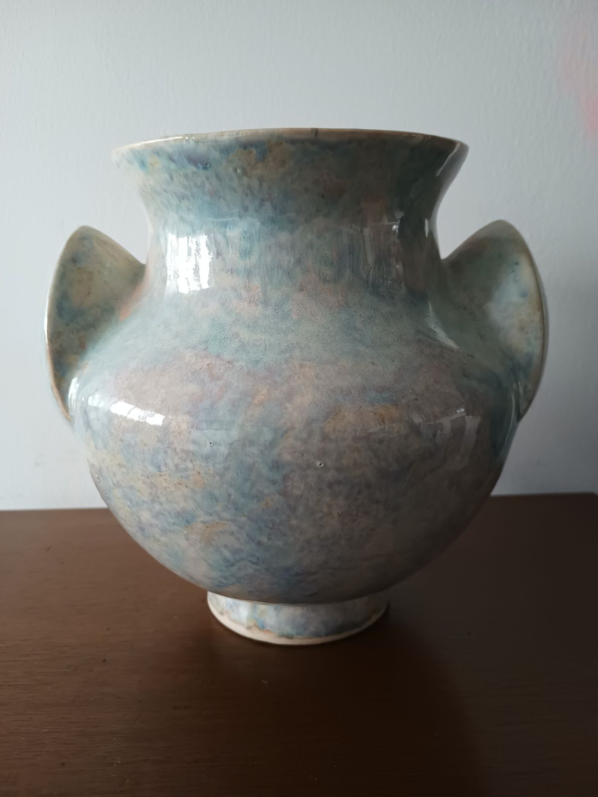 Porcelain Sevres Vase Dated 1962 "Oreilles" Design By Or After Roger Capron, Vallauris