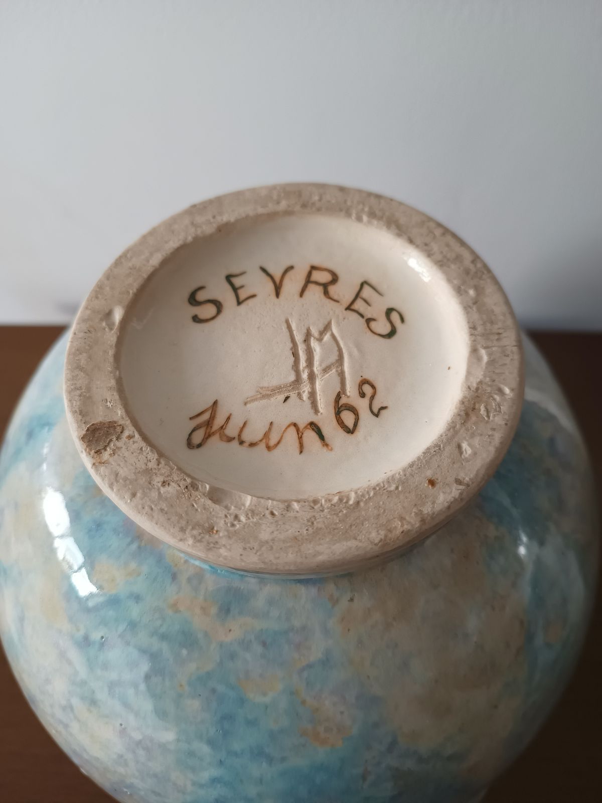 Porcelain Sevres Vase Dated 1962 "Oreilles" Design By Or After Roger Capron, Vallauris photo buy