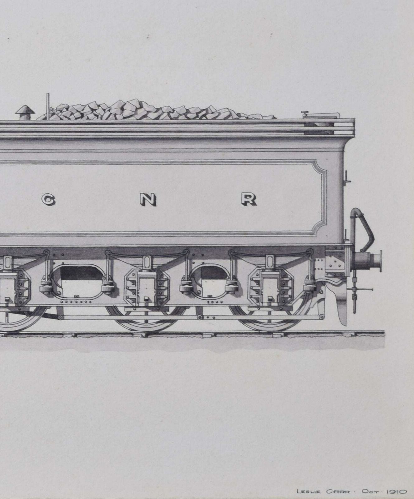 Leslie Carr Steam Engine Great Northern Railway 1910 Drawing By Leslie Carr photo 500.0