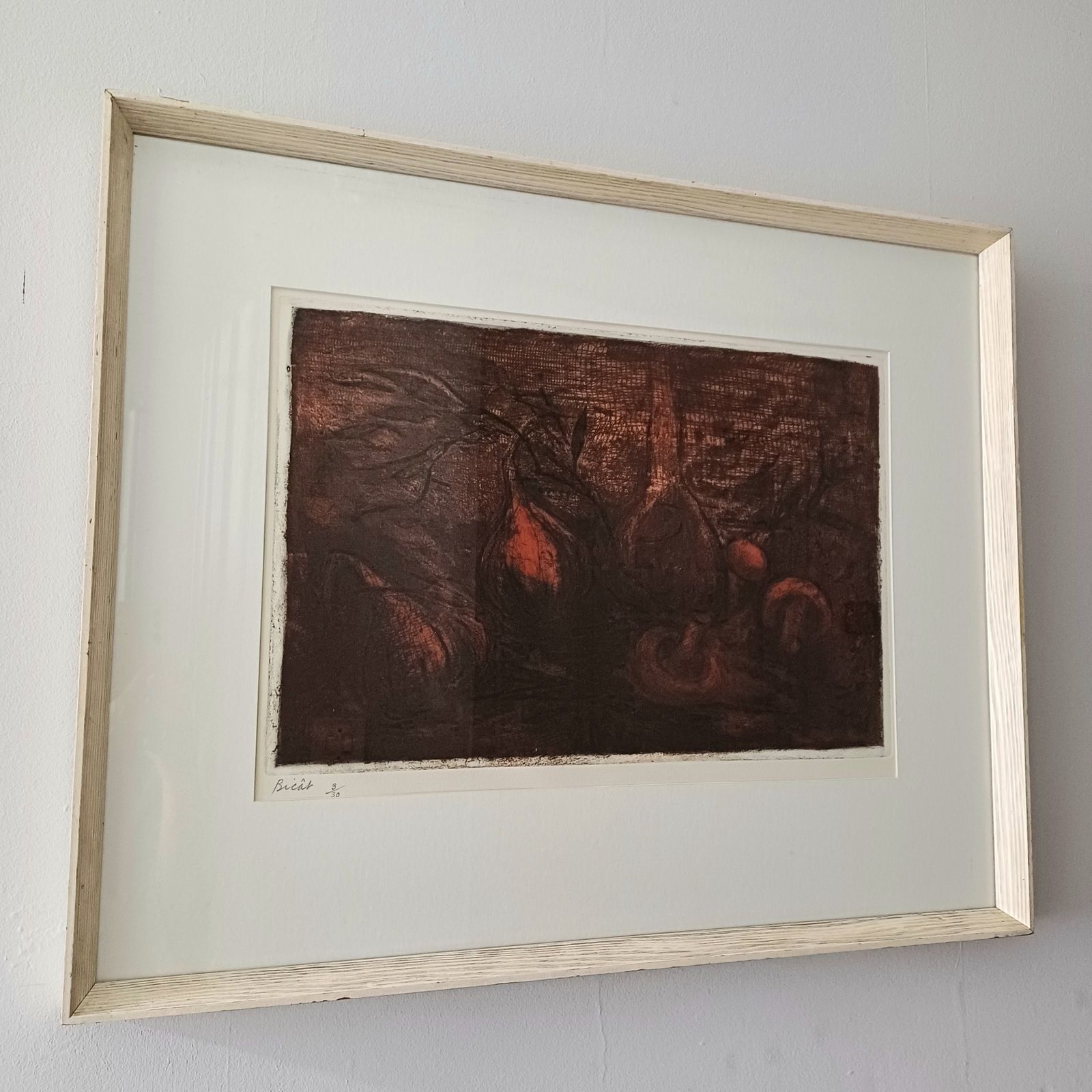 Still Life With Mushrooms By André Bicât, Mid Century photo for sale