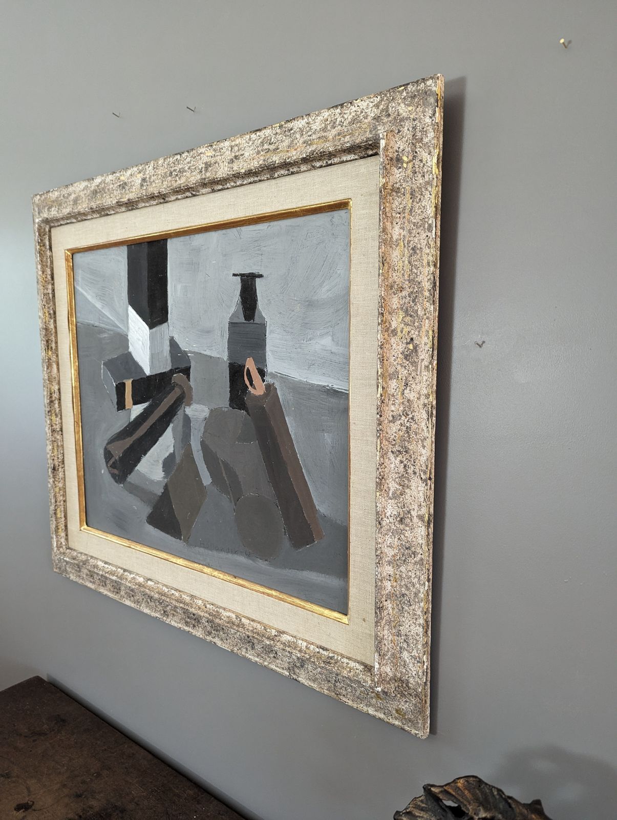 Art Brown & Black, 1960s, Modernist Oil Painting photo