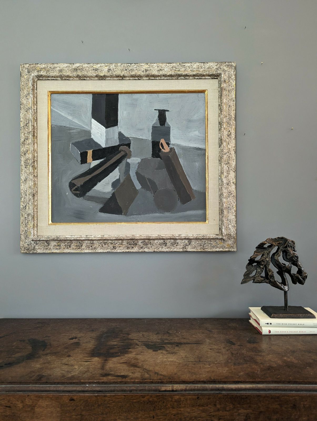 photo vinterior Brown & Black, 1960s, Modernist Oil Painting