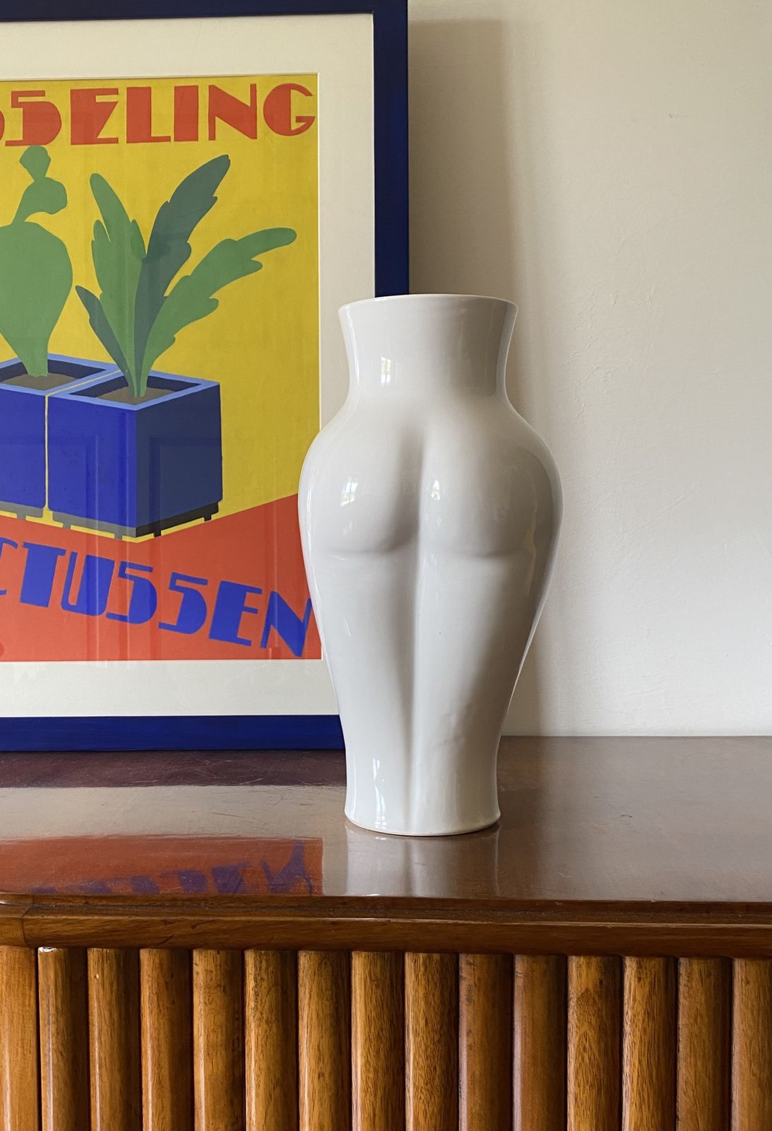Postmodern Ceramic 'Femme' Vase, Baba, Vallauris France Ca. 1980s photo furniture
