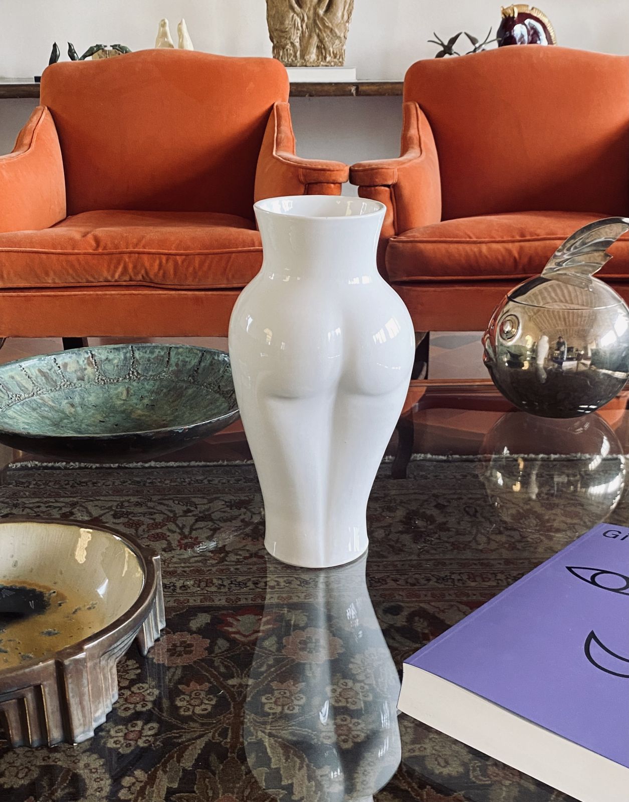Postmodern Ceramic 'Femme' Vase, Baba, Vallauris France Ca. 1980s photo 550.0