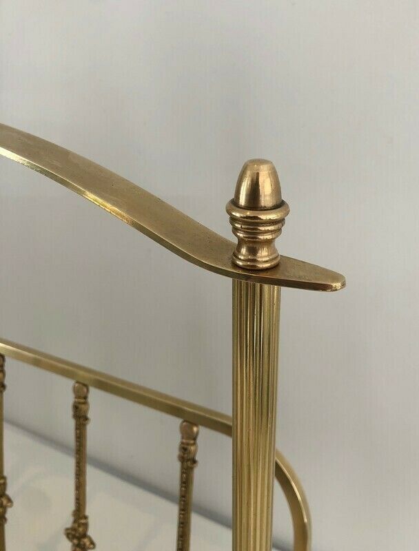 Maison Jansen. Neoclassical Style Brass Magazine Rack With Dolphin Heads. French. Circa 1940 photo Home Decor