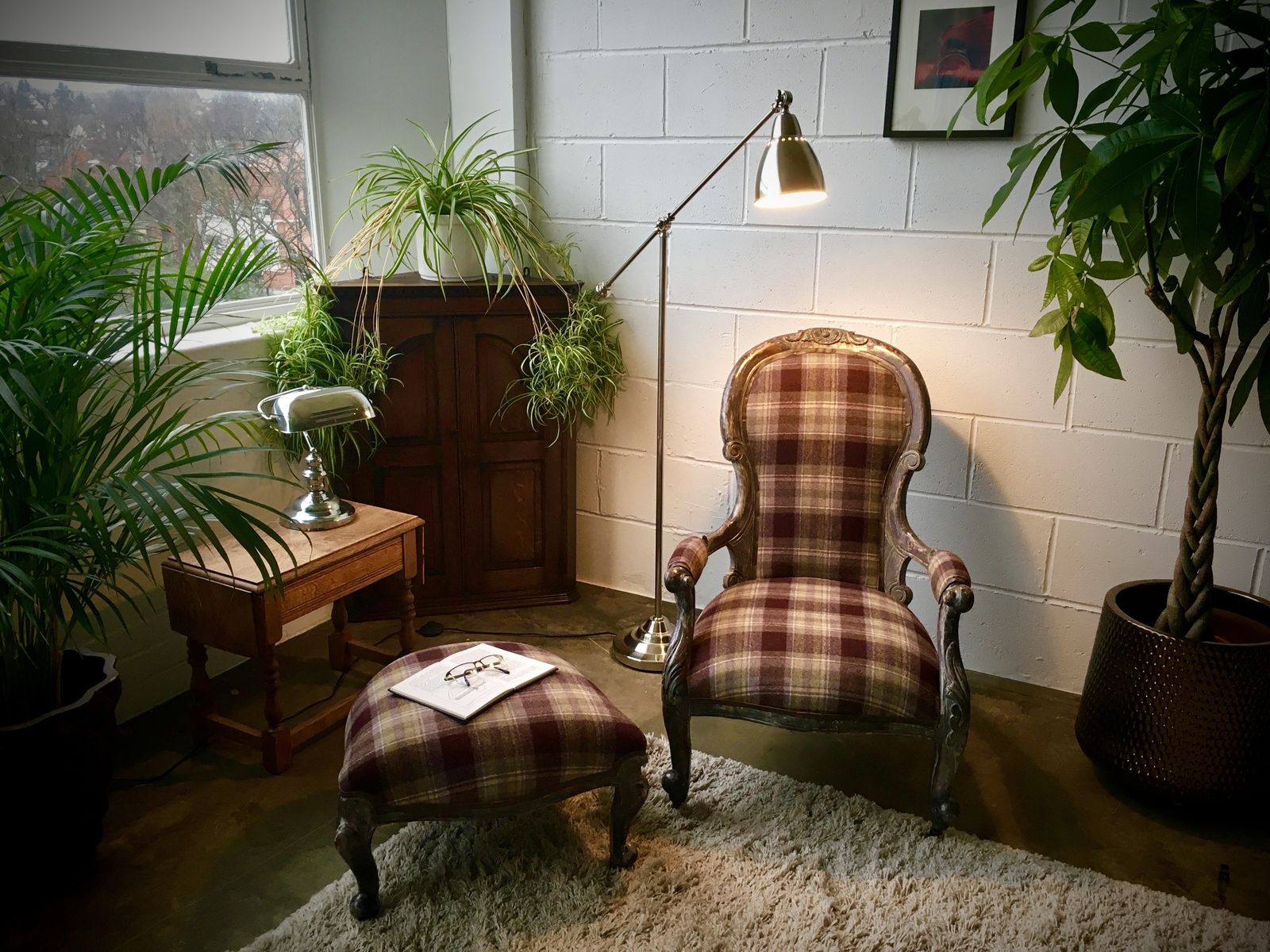 Victorian Chair And Footstool Set: "Arthur 'N' Arf An Arthur" photo for sale