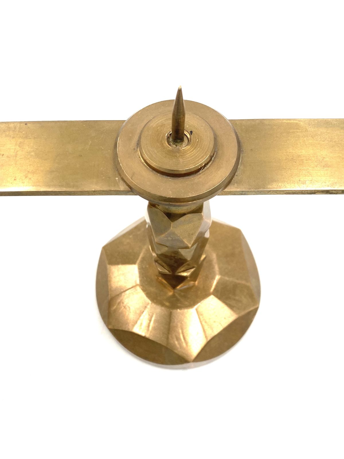 photo vintage Brutalist Brass Pair Of Candle Holders, France 1970