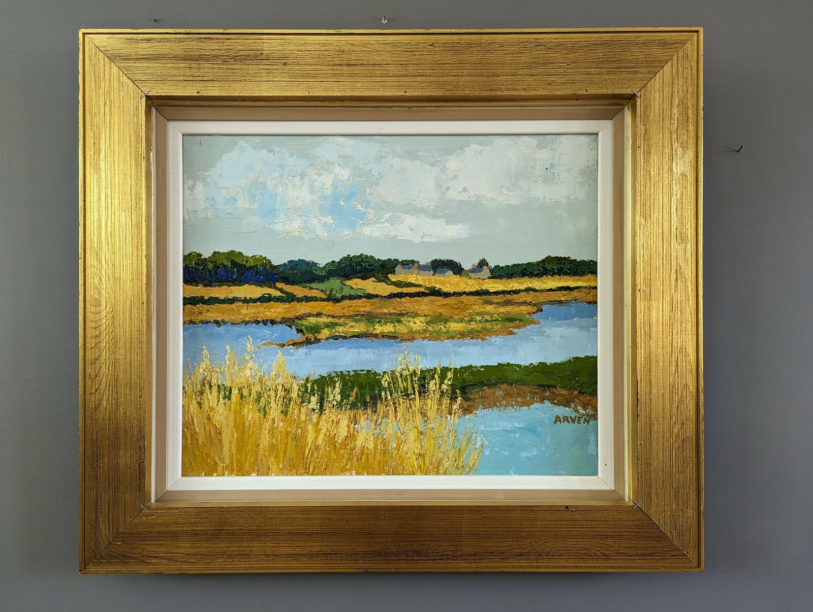 Golden Lake Oil Painting