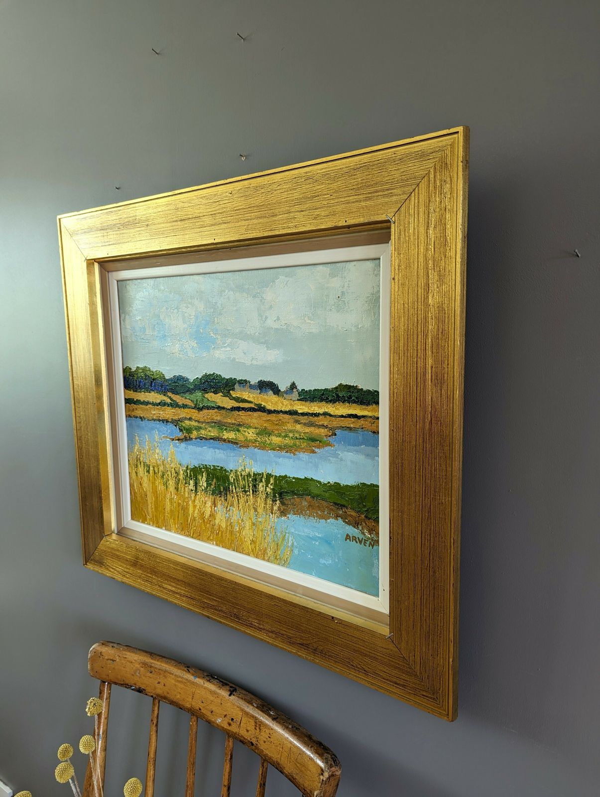 Golden Lake Oil Painting photo Art