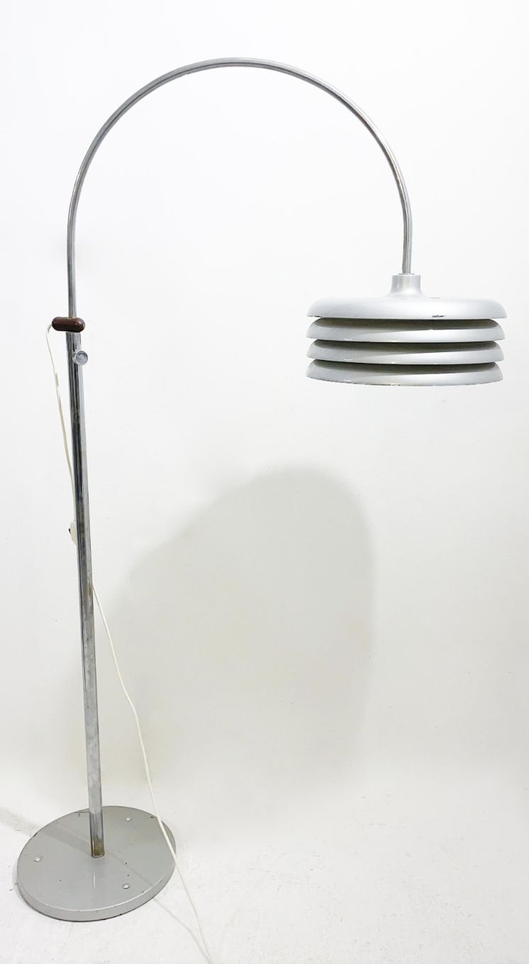 Mid Century Modern Metal Floor Lamp By Borsfay Tamas, Hungary, 1970s photo for sale