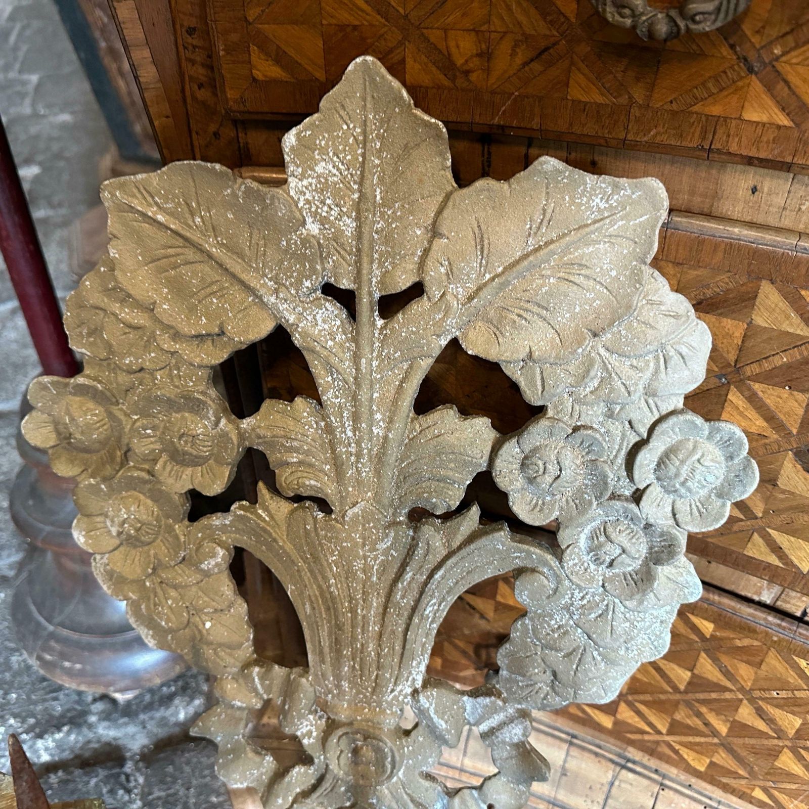 1900 Art Nouveau Iron And Wood Italian Chandelier Wall Sconce photo Home Decor