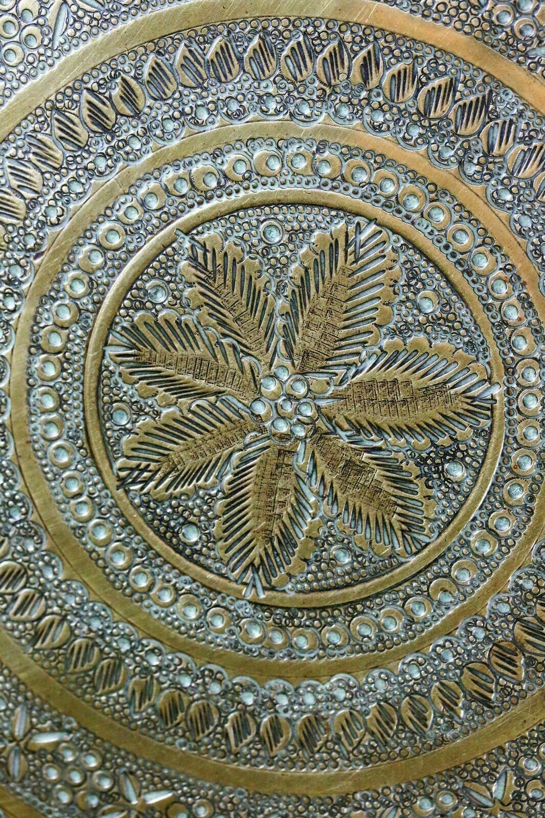 Antique Brass Indian Tray Wall Hanging Hindu Garuda Figure Decoration And Heavy photo 70.0