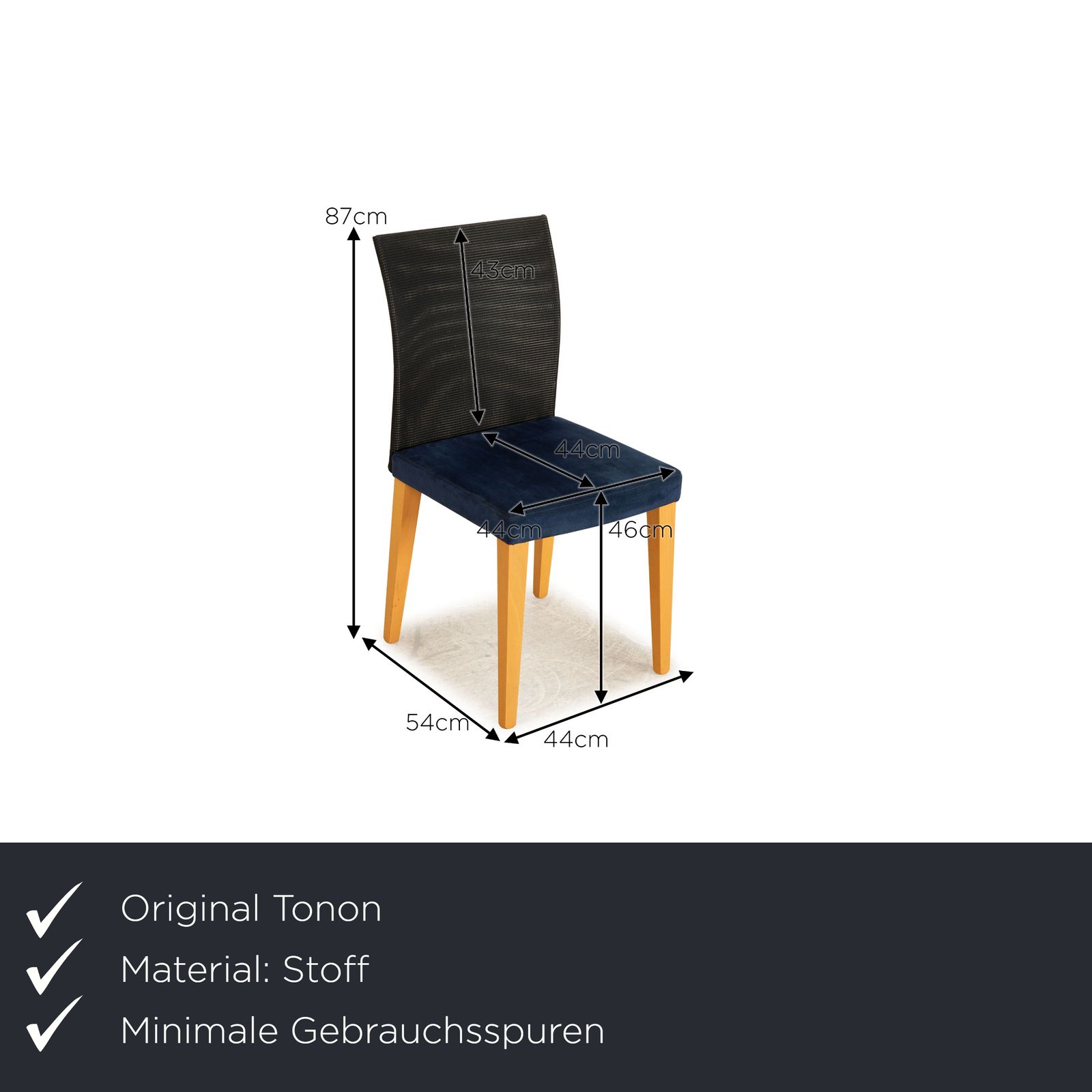 Set Of 6 Tonon Fabric Chairs Blue Dining Room photo furniture