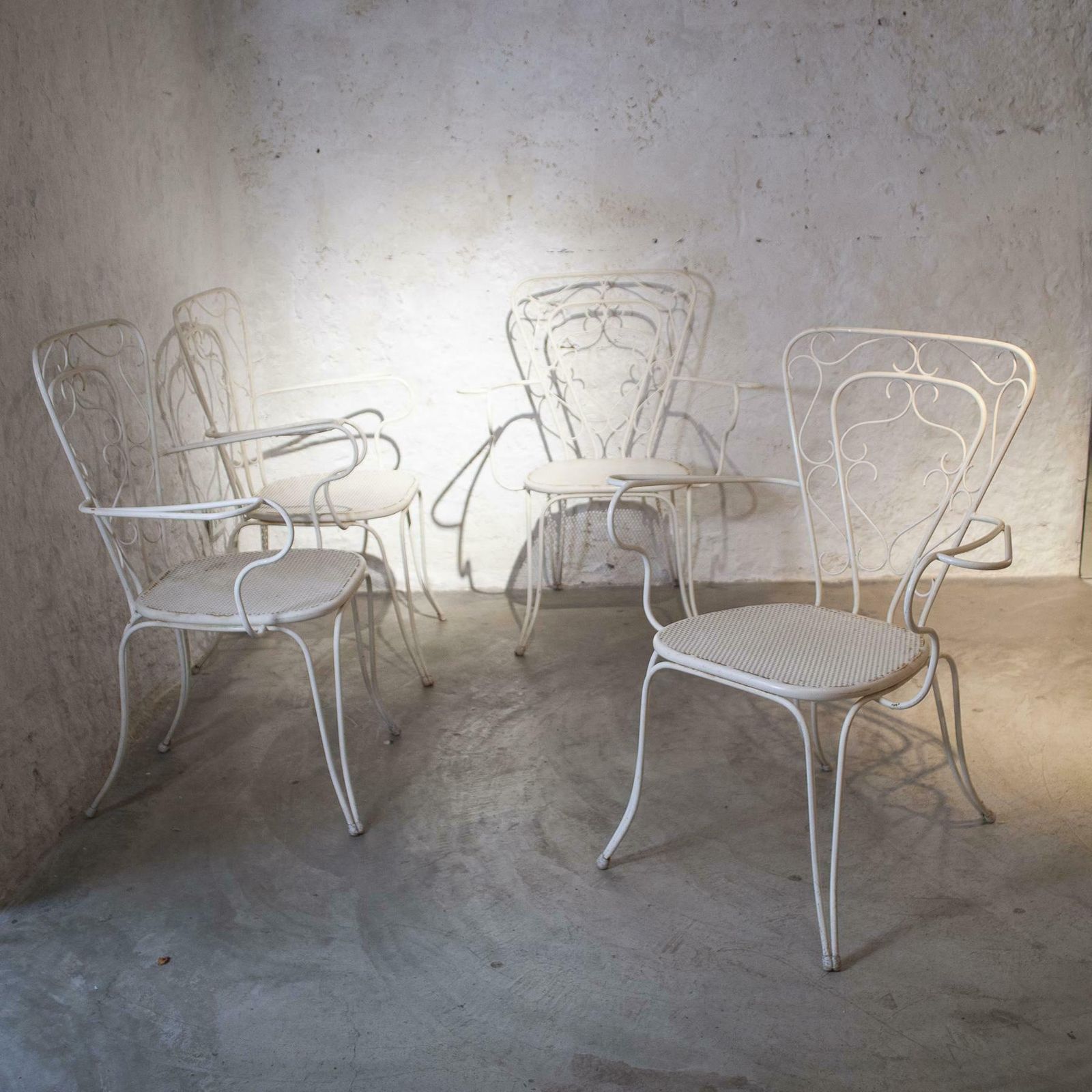 Lio Carminati Four Chairs Iron 1950s photo furniture