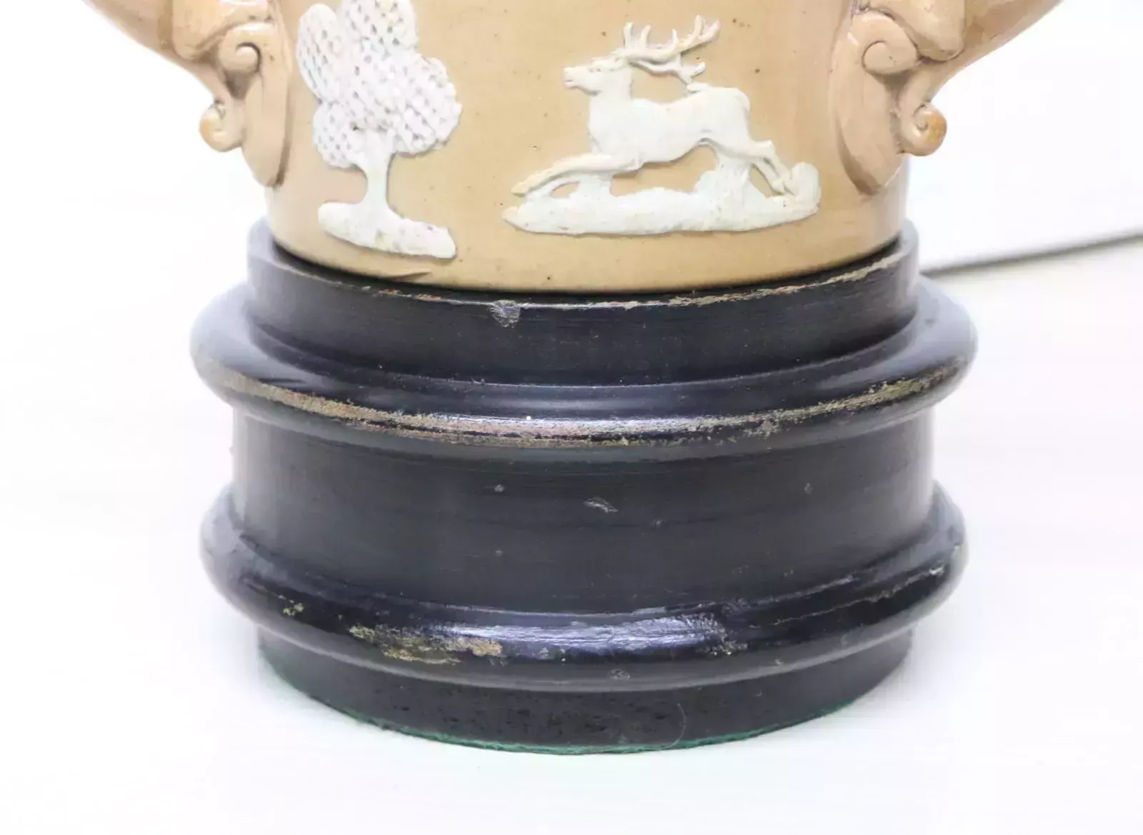 Antique Table Lamp English Royal Doulton 3 Handled Tyg Upcyled Table Lamp photo vinterior