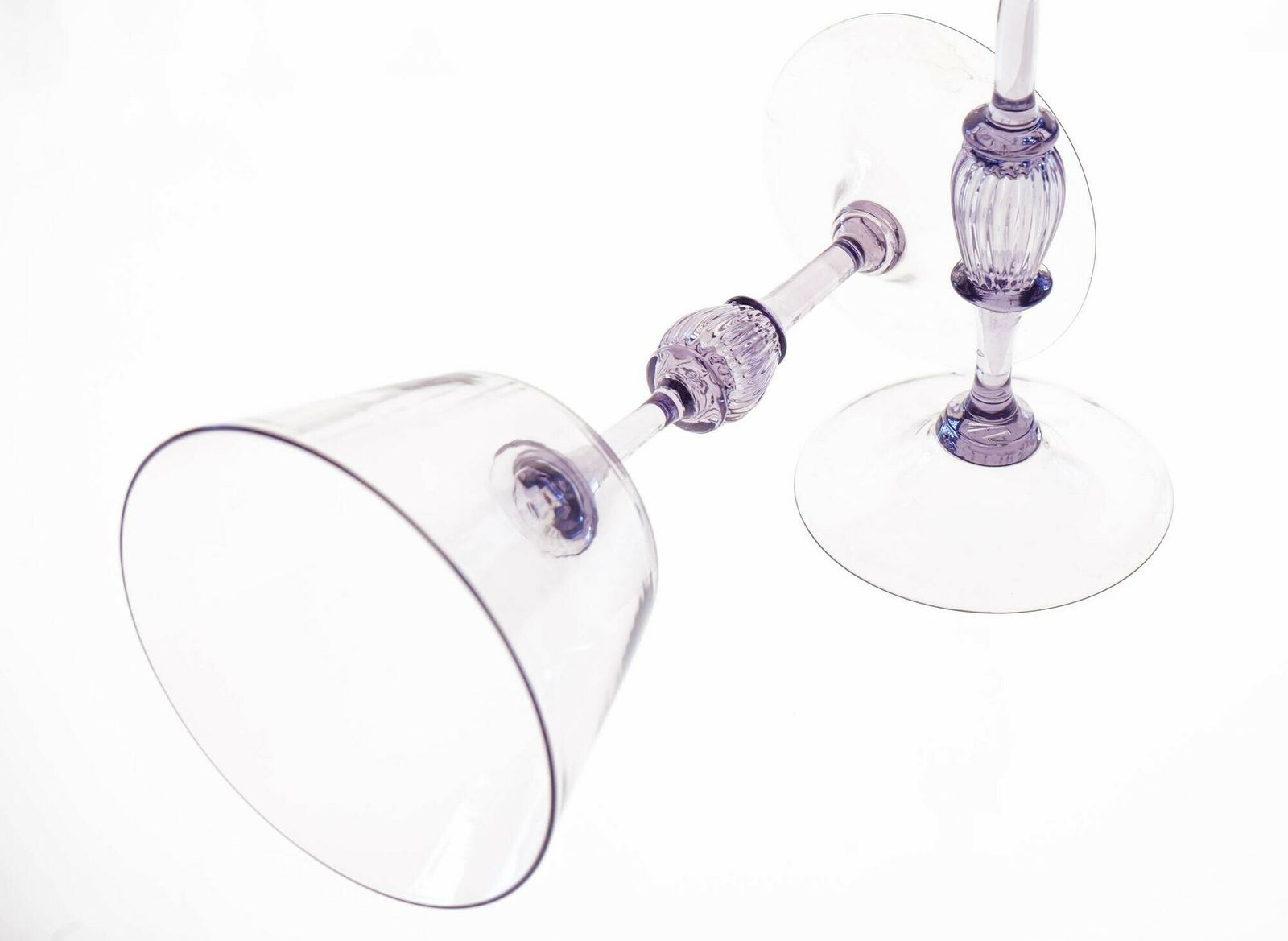 Home Decor Twelve Cenedese Wine Glass Set, Cyclamen Colour. Murano Glass. Masterpieces photo
