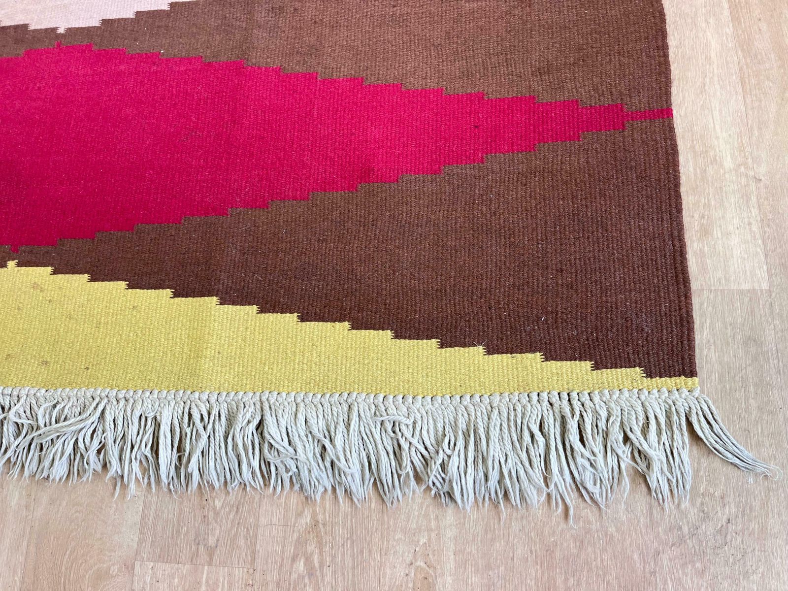 Midcentury Kilim Abstract Wool Design Geometric Rug / Carpet, 1960s photo 1501.0