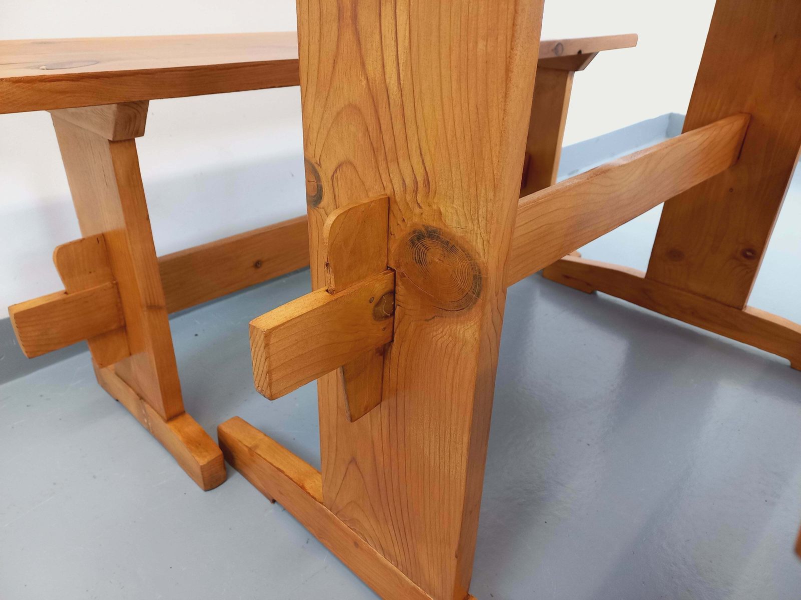 Rectangular Table And 2 Fir Benches photo vinterior