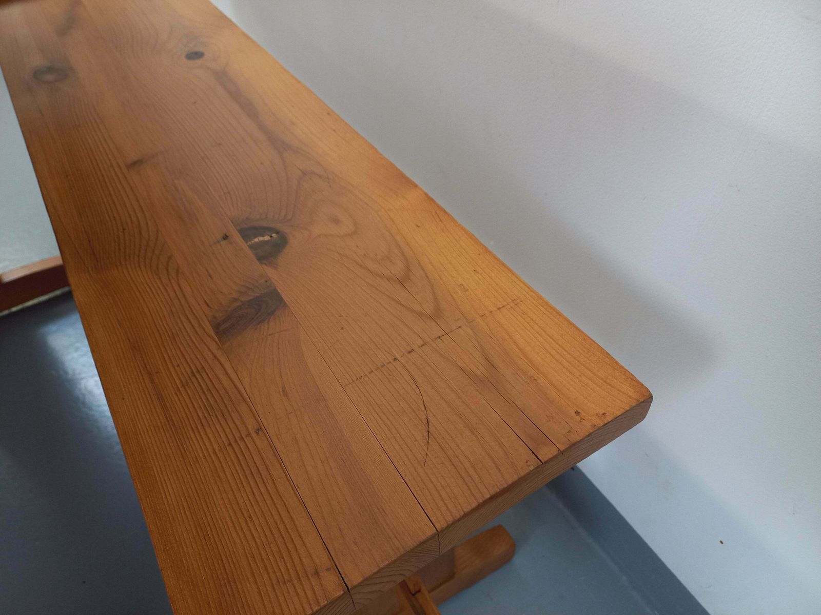 1411.0 Rectangular Table And 2 Fir Benches photo
