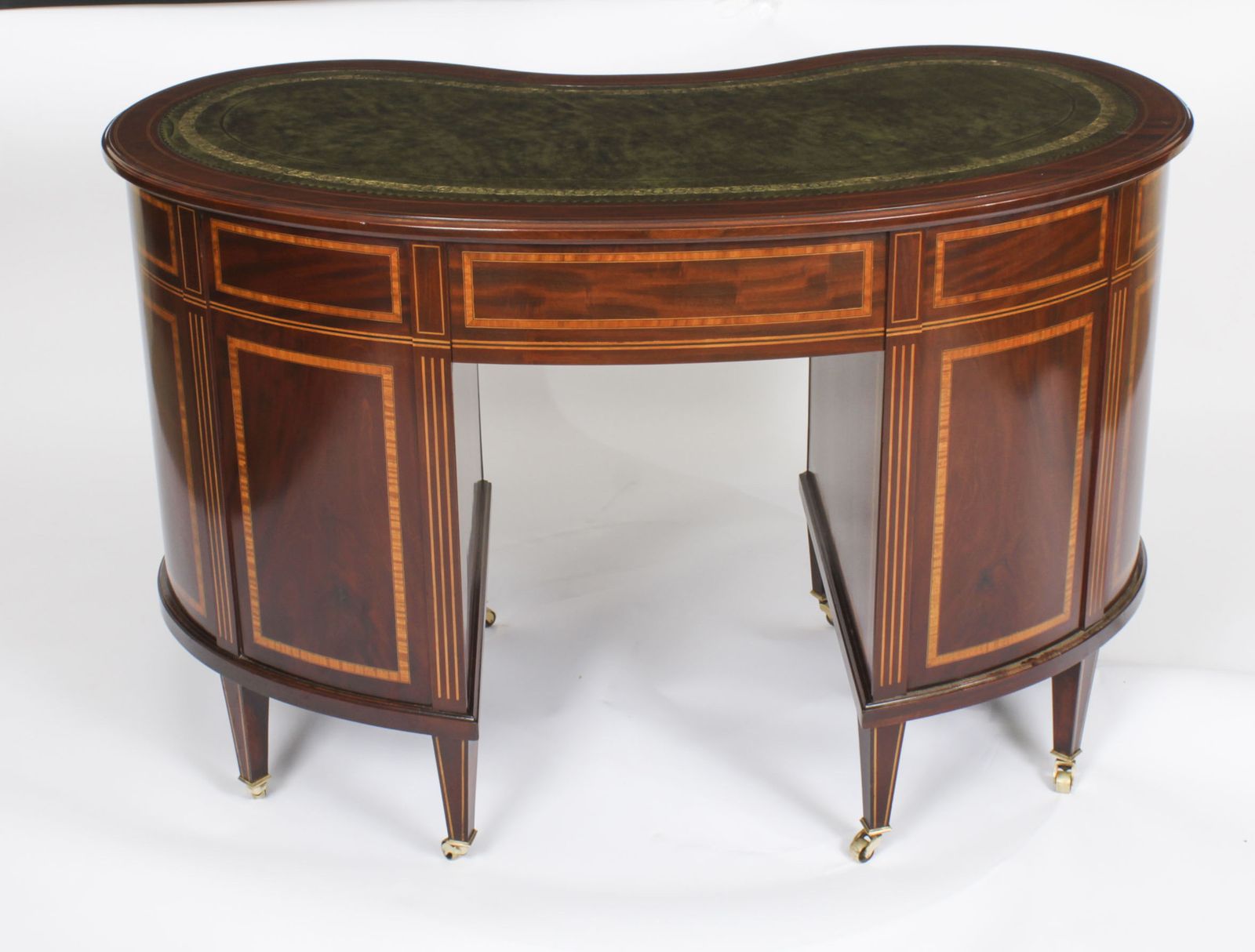 photo buy Victorian Mahogany Inlaid Kidney Desk  C1880 19th C